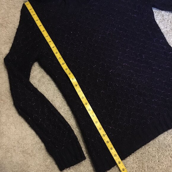 Sparkly Sugar Plum 100% Cotton Knit Cowl Neck Sweater - Picture 14 of 15